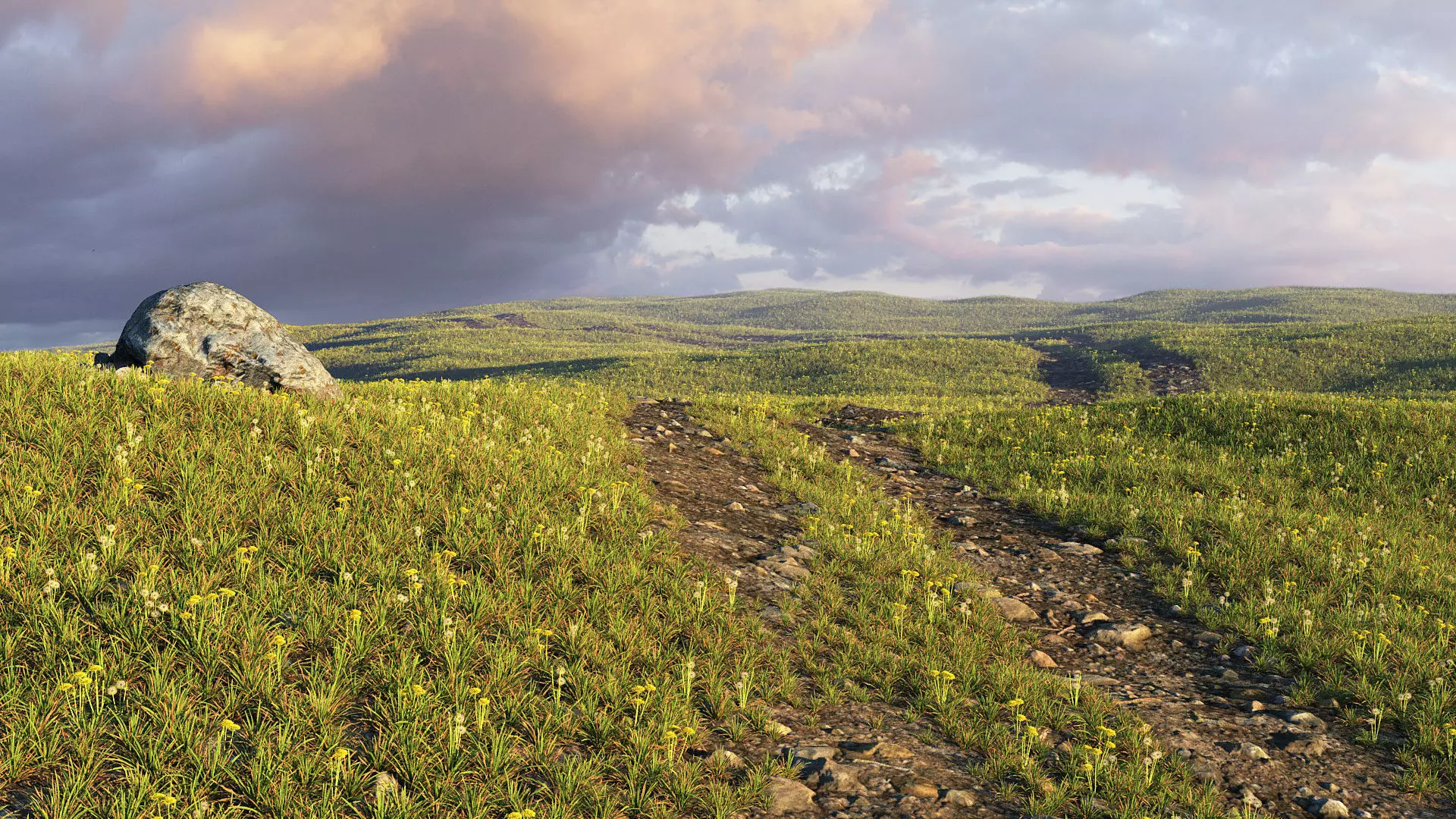 Spring field 3D model_0