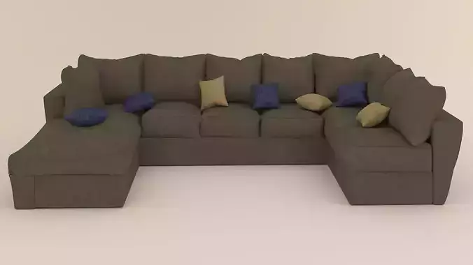 wool realstic sofa 3D model