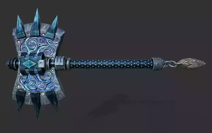 barbed axe Free low-poly 3D model