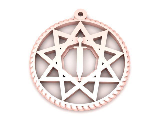 Pendant star of david 3D print model_1