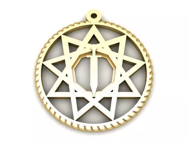 Pendant star of david 3D print model_0