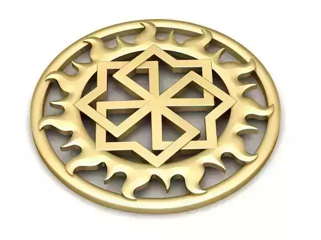 Pendant celtic sun symbol in gold