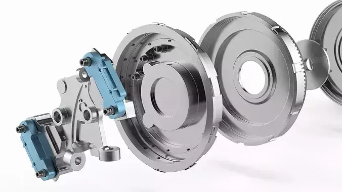 Modular Electric Wheel Motor Breakdown 3D model 7