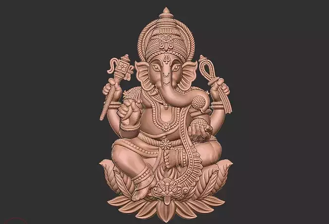 Shree Ganesh 3D Model OBJ STL  Ganpati Statue for 3D Printing