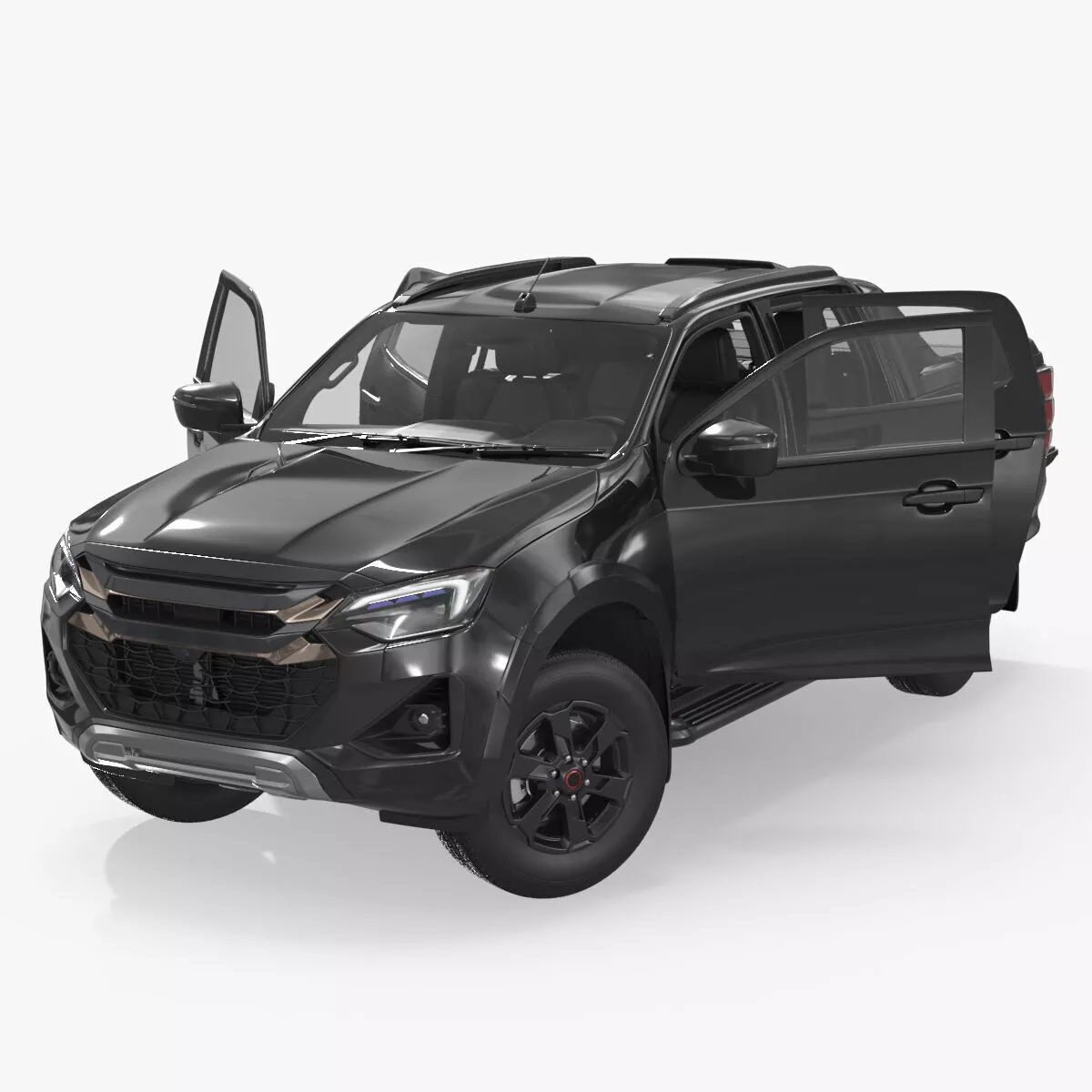 All-Terrain Crew Cab Black Rigged 3D model