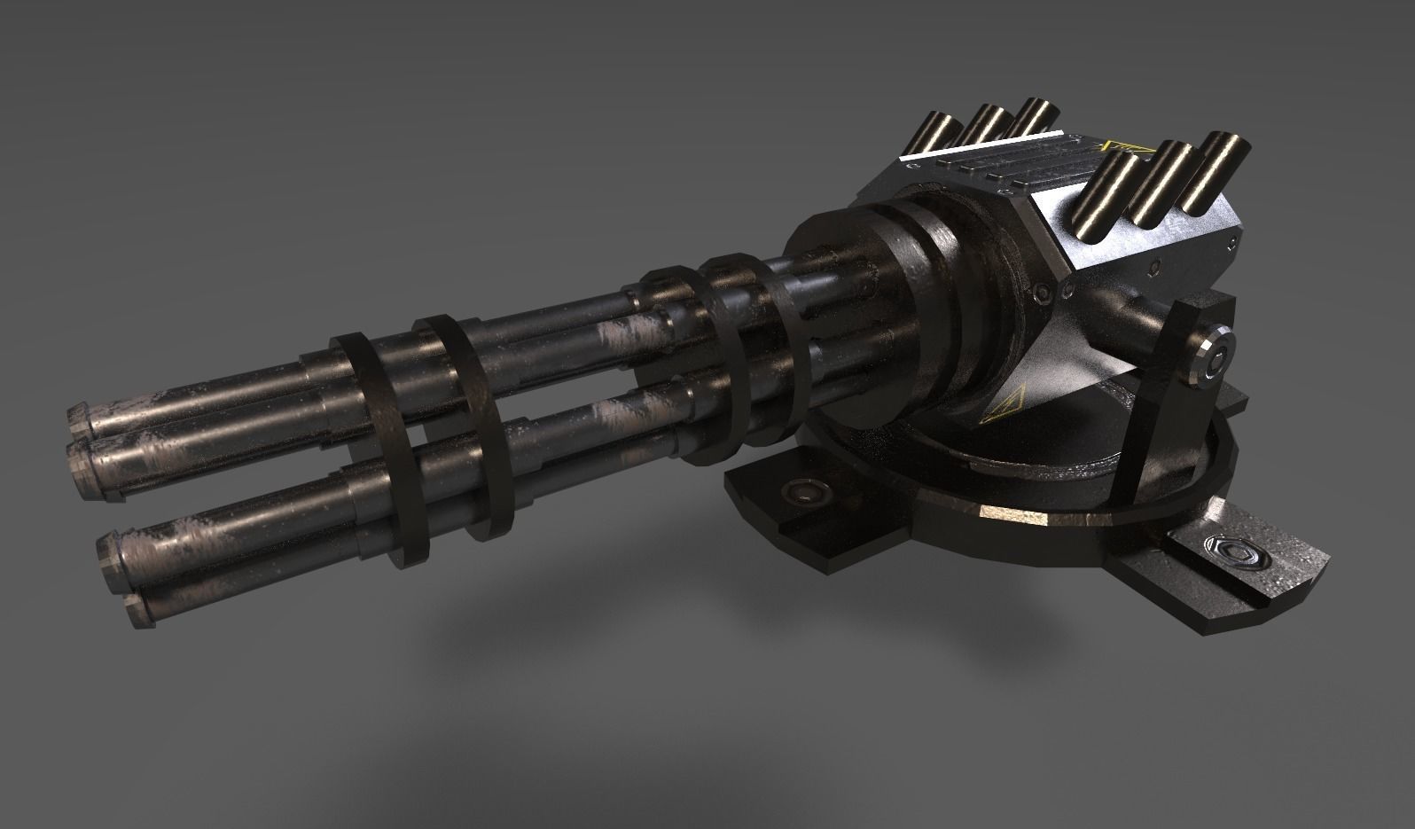 Gatling Gun - Spaceship Gun Textured Low-poly 3D model