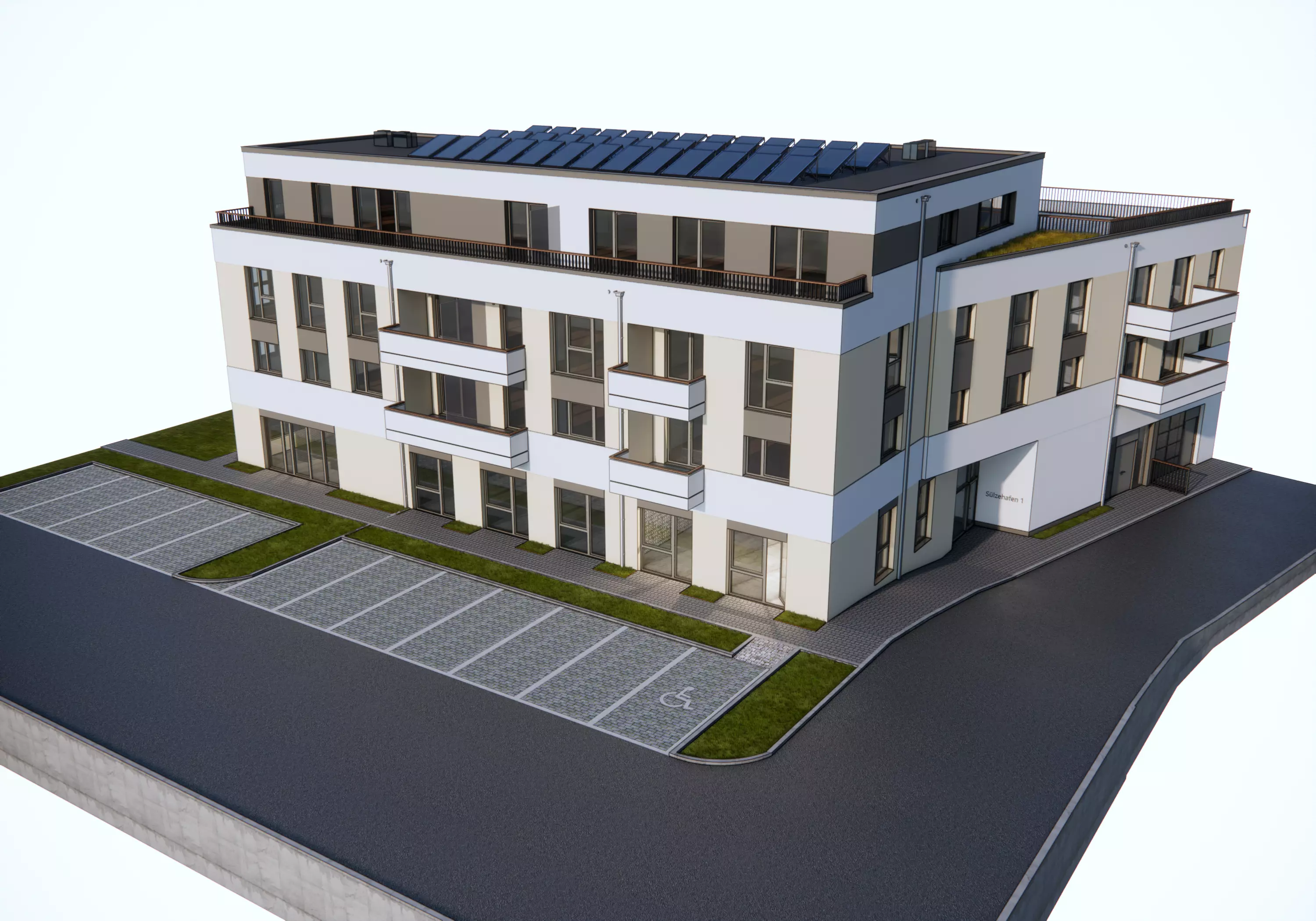 Modern Apartment Building Exterior 02 3D model