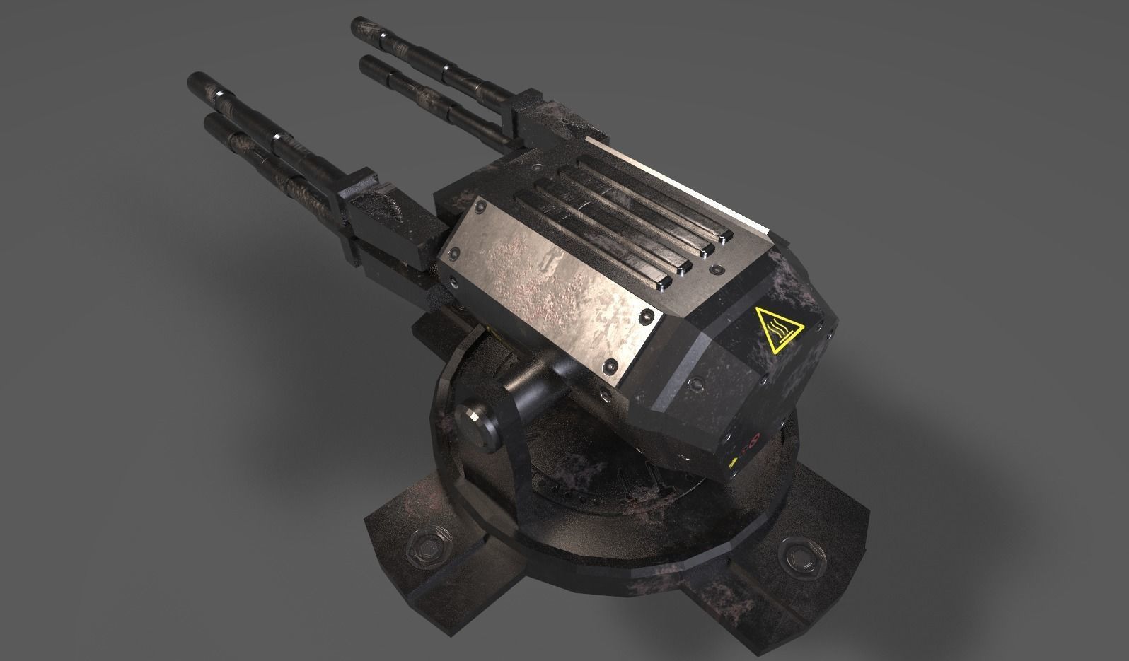 AA Gun - Spaceship Gun Textured Low-poly 3D model_2