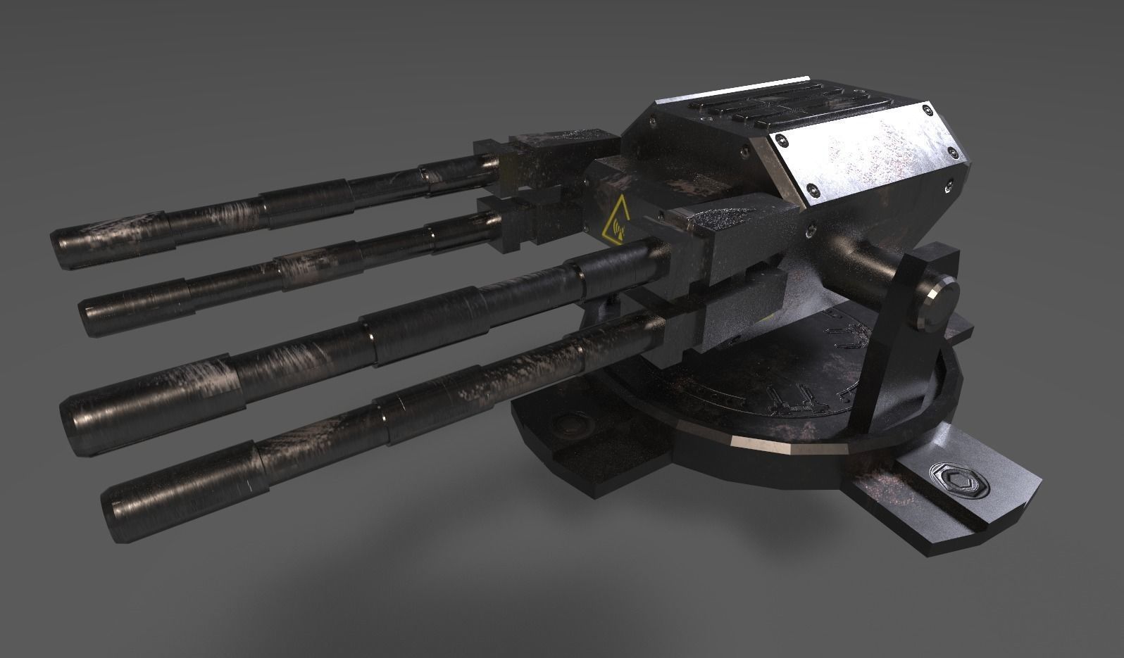 AA Gun - Spaceship Gun Textured Low-poly 3D model_0