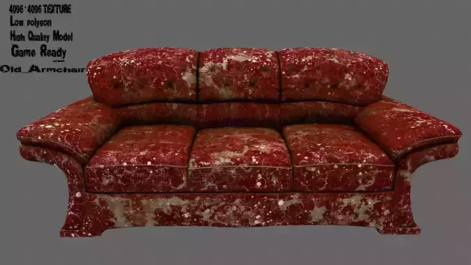 Armchair old couch with paint