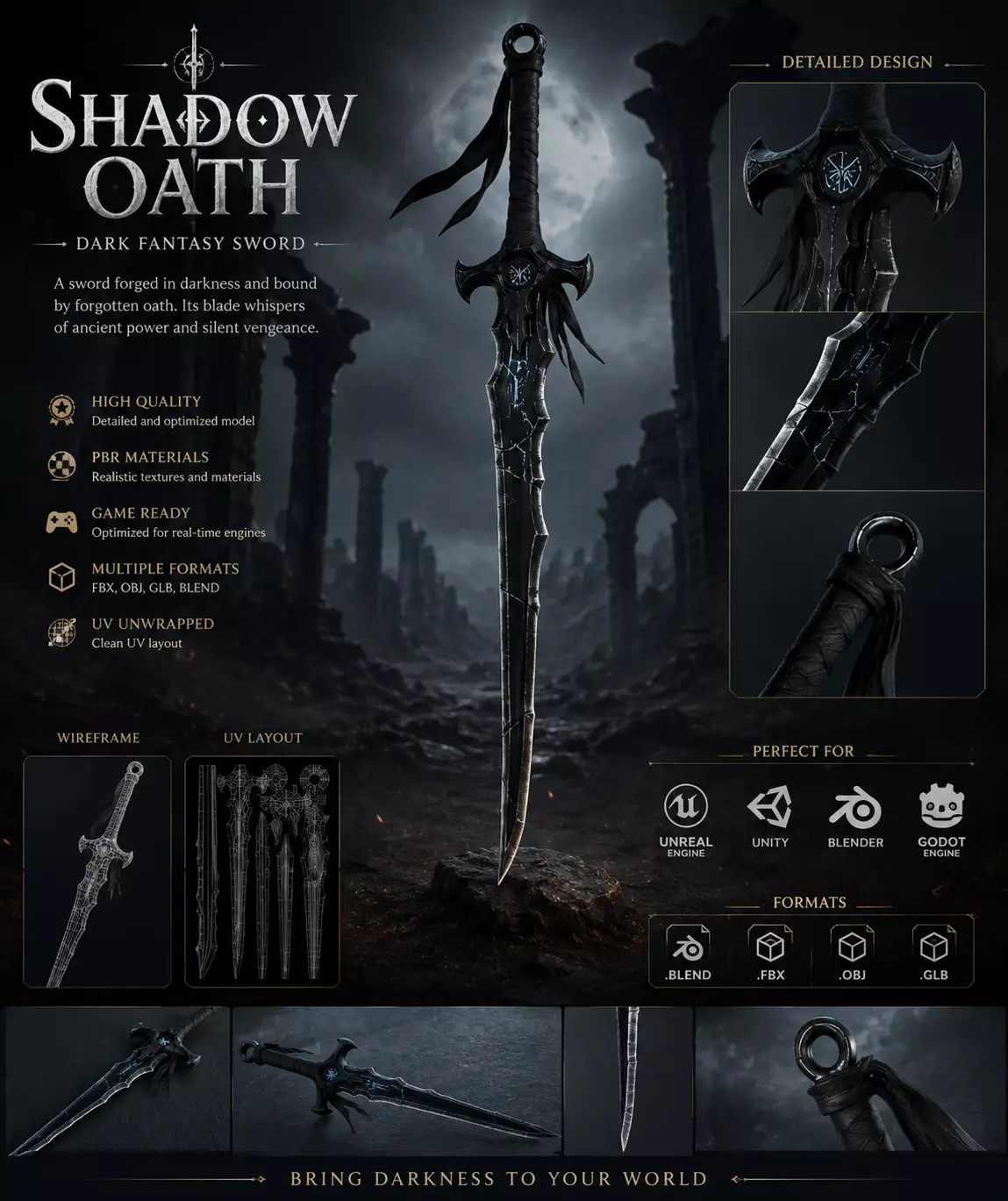 Ashen Sentinel The Oathbound Blade 3D model
