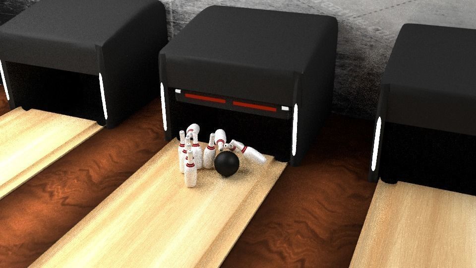 Bowling scene Fully Textured Animated  3D model_5