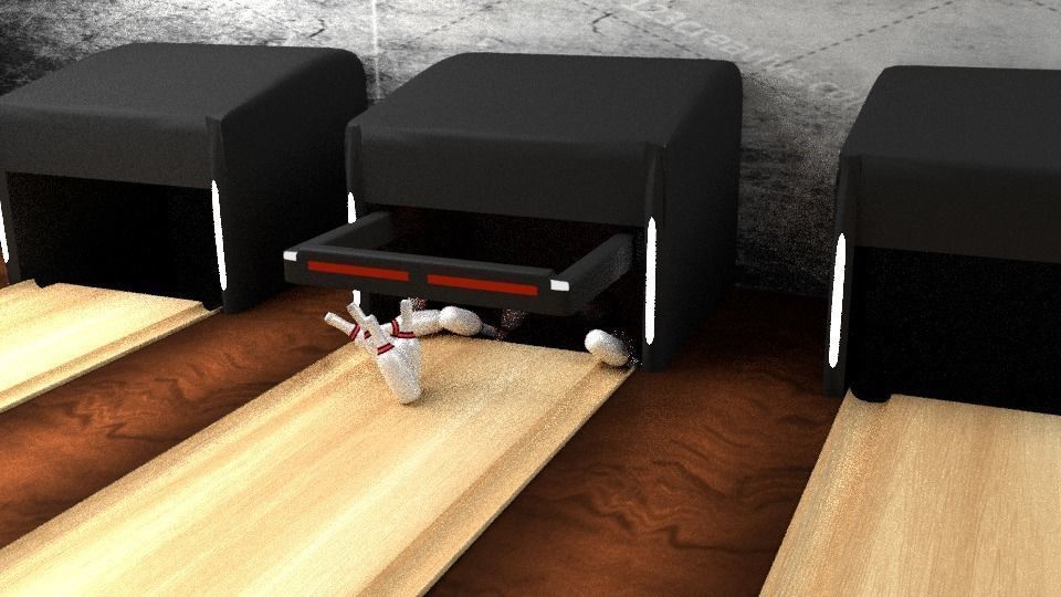 Bowling scene Fully Textured Animated  3D model_7