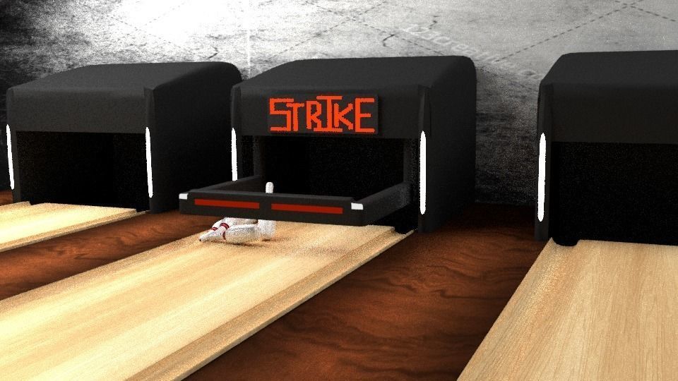 Bowling scene Fully Textured Animated  3D model_2