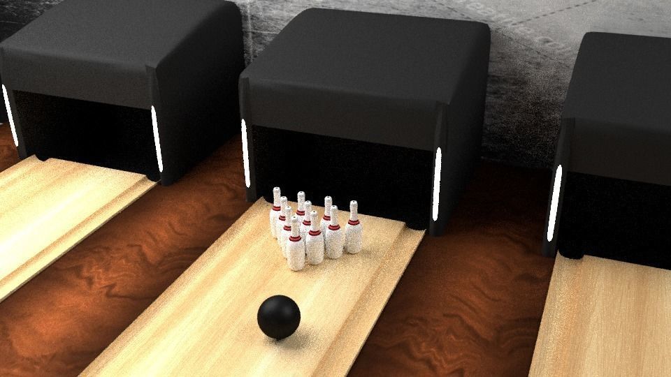 Bowling scene Fully Textured Animated  3D model_4