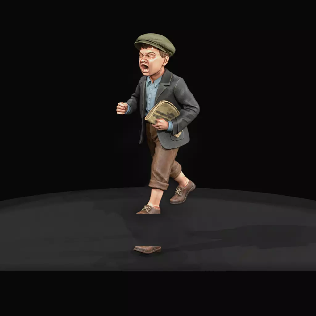 1920S TRAIN PASSENGERS Newsboy 3D print model