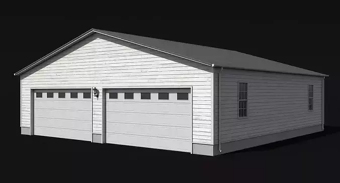 Residential House Garage 2 PBR Low Poly Low-poly 3D model 2