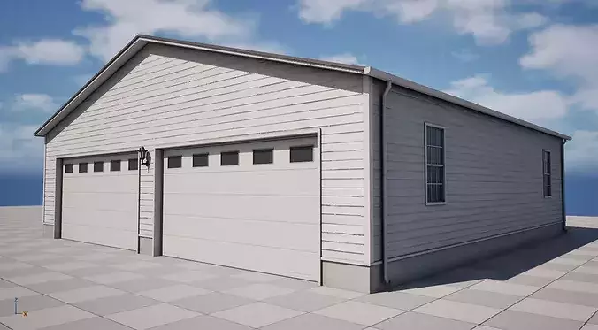 Residential House Garage 2 PBR Low Poly Low-poly 3D model 3