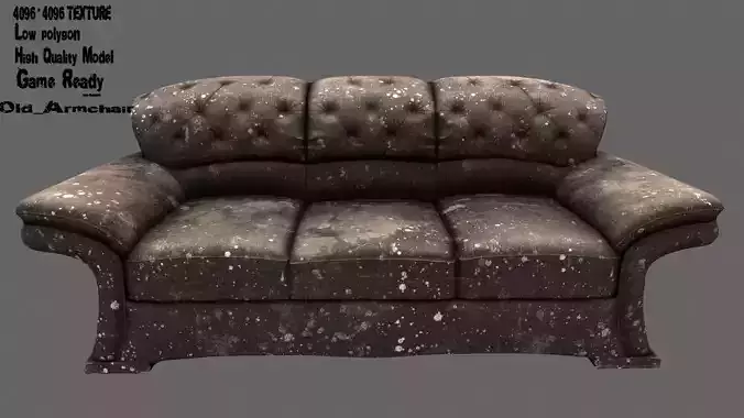 Armchair couch with stains