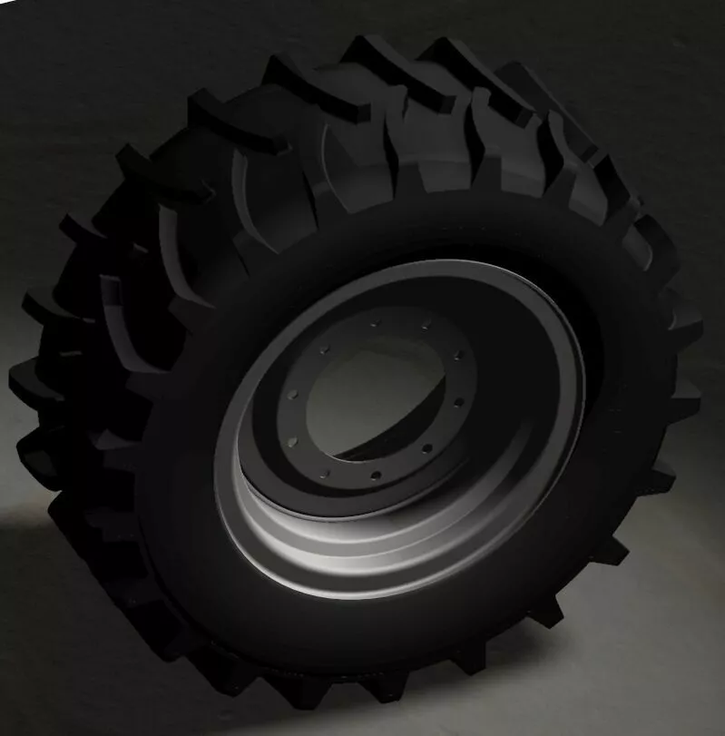 Good Year Optitrac Tractor Tire and W14L Rim 440-65R24 3D model