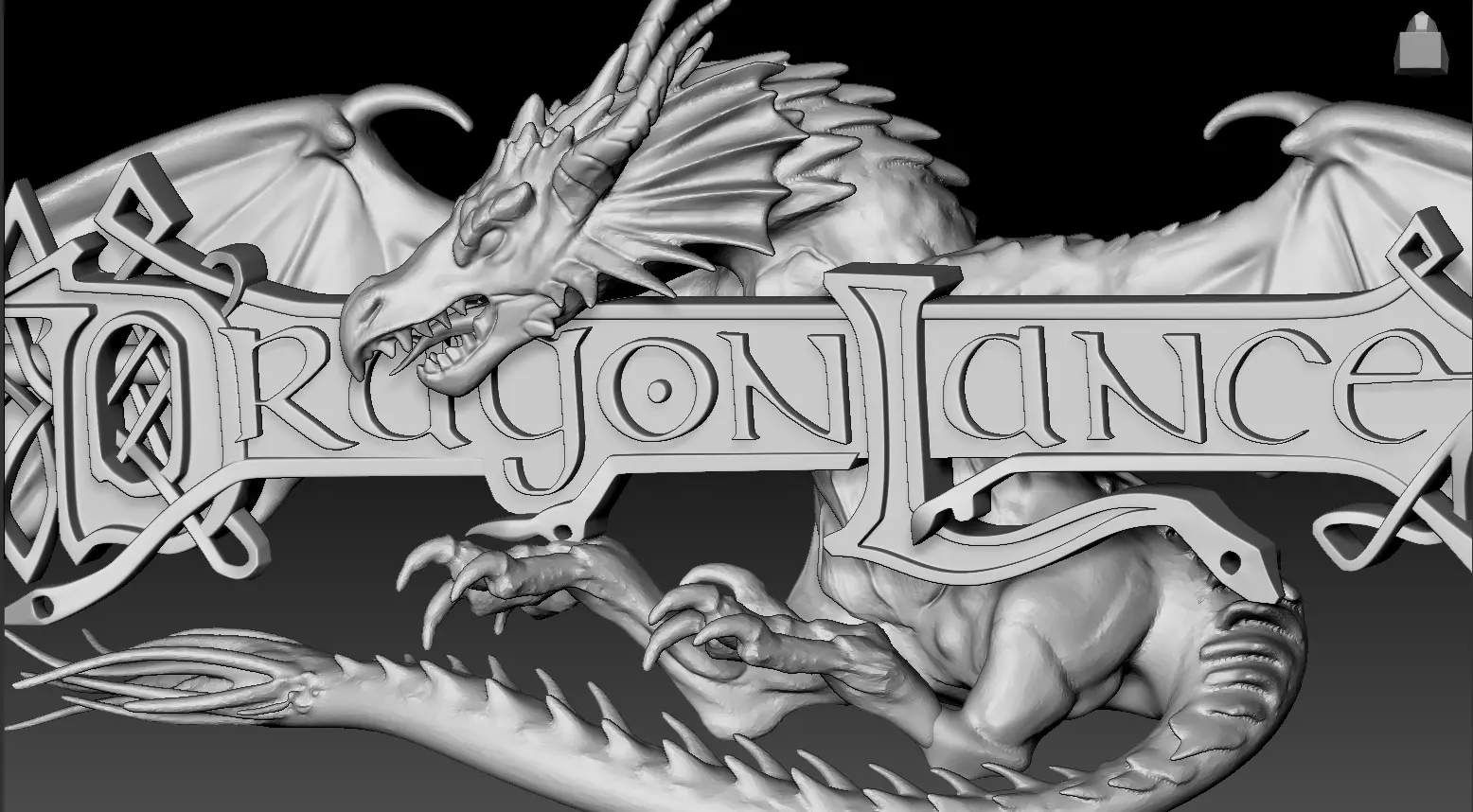 Dragonlance Dragon Logo 3D Printable Display Model 3D print model