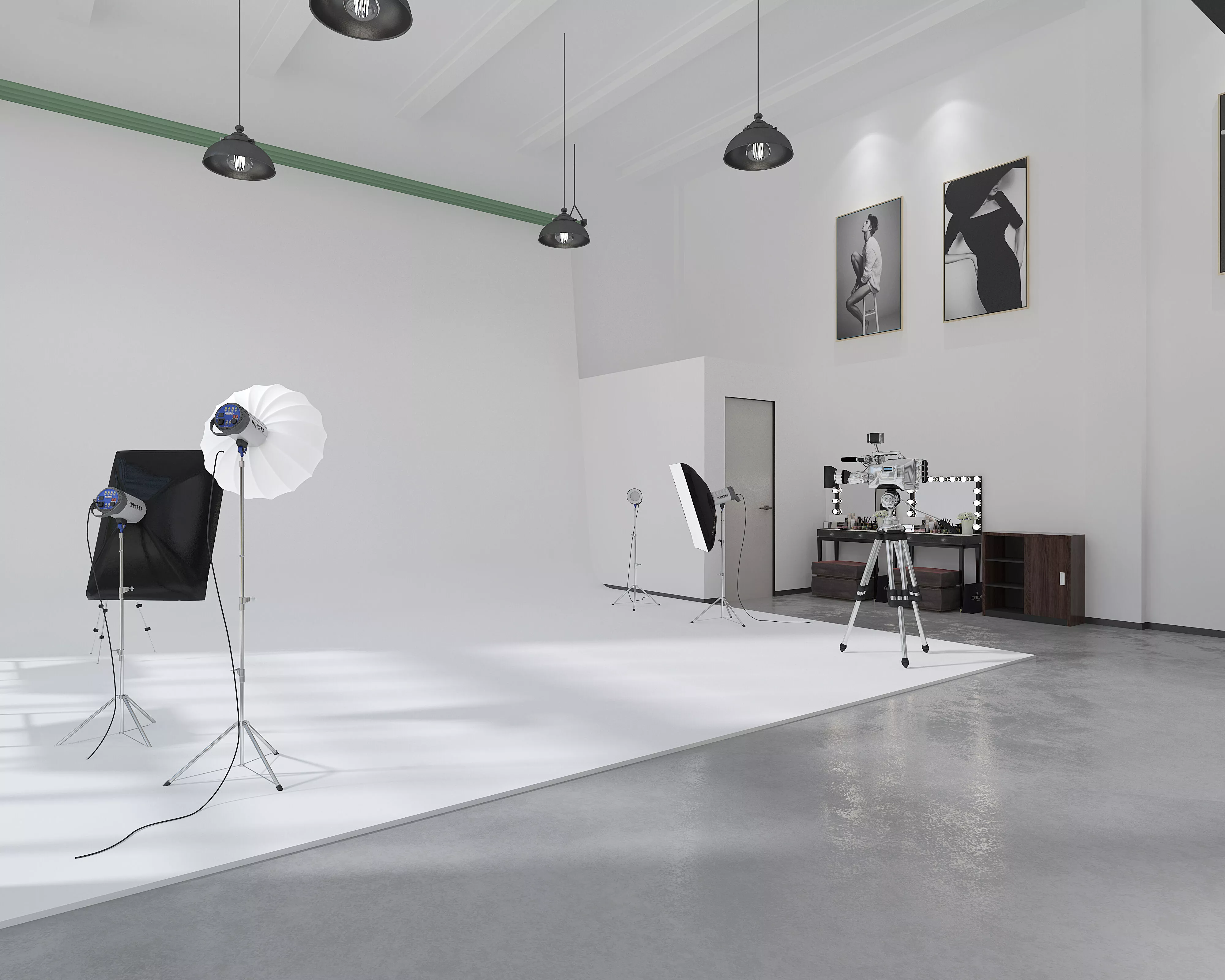 Modern photo studio 3D model
