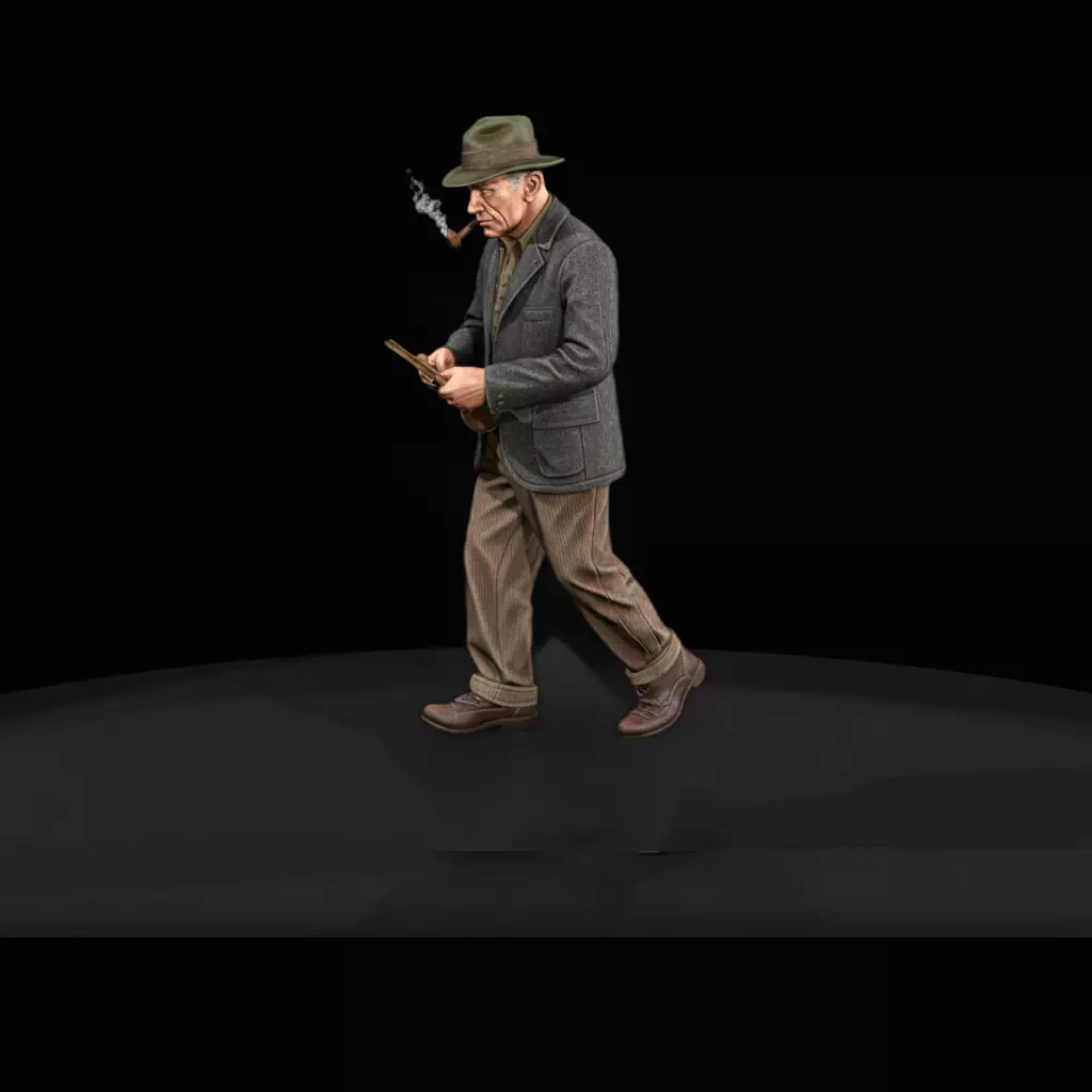 1930S MEN FISHING Man 3D print model