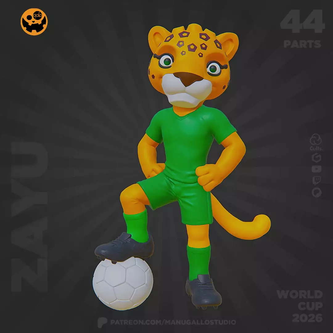 FREE ZAYU Fan Art 44 parts NO AMS Multicolor World Cup 2026 Free 3D print model