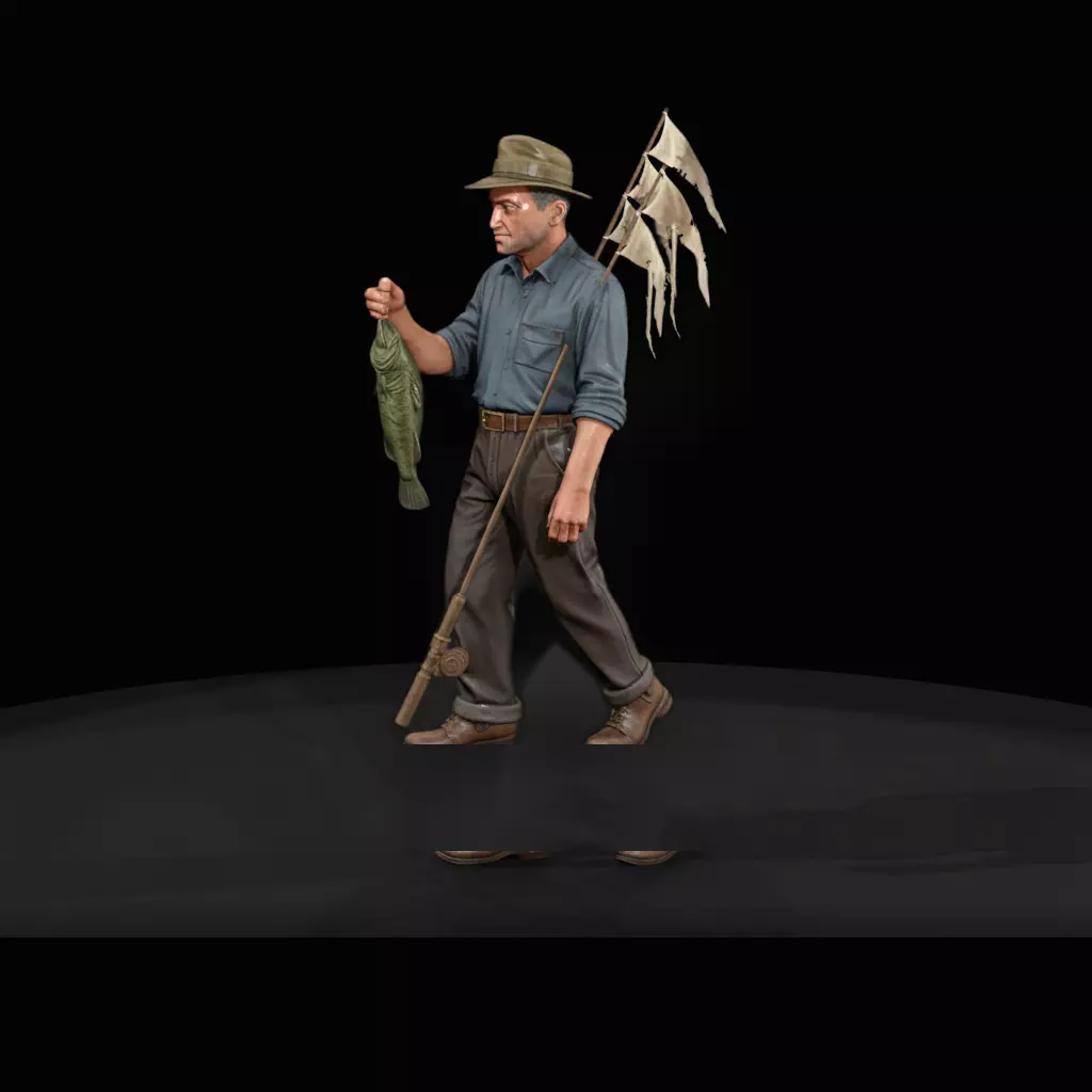 1930S MEN FISHING Man 4 3D print model