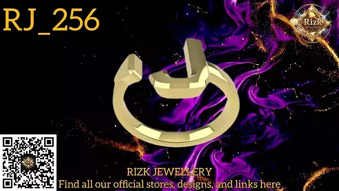 Initial Letter J Ring Style 2 Model RJ 256