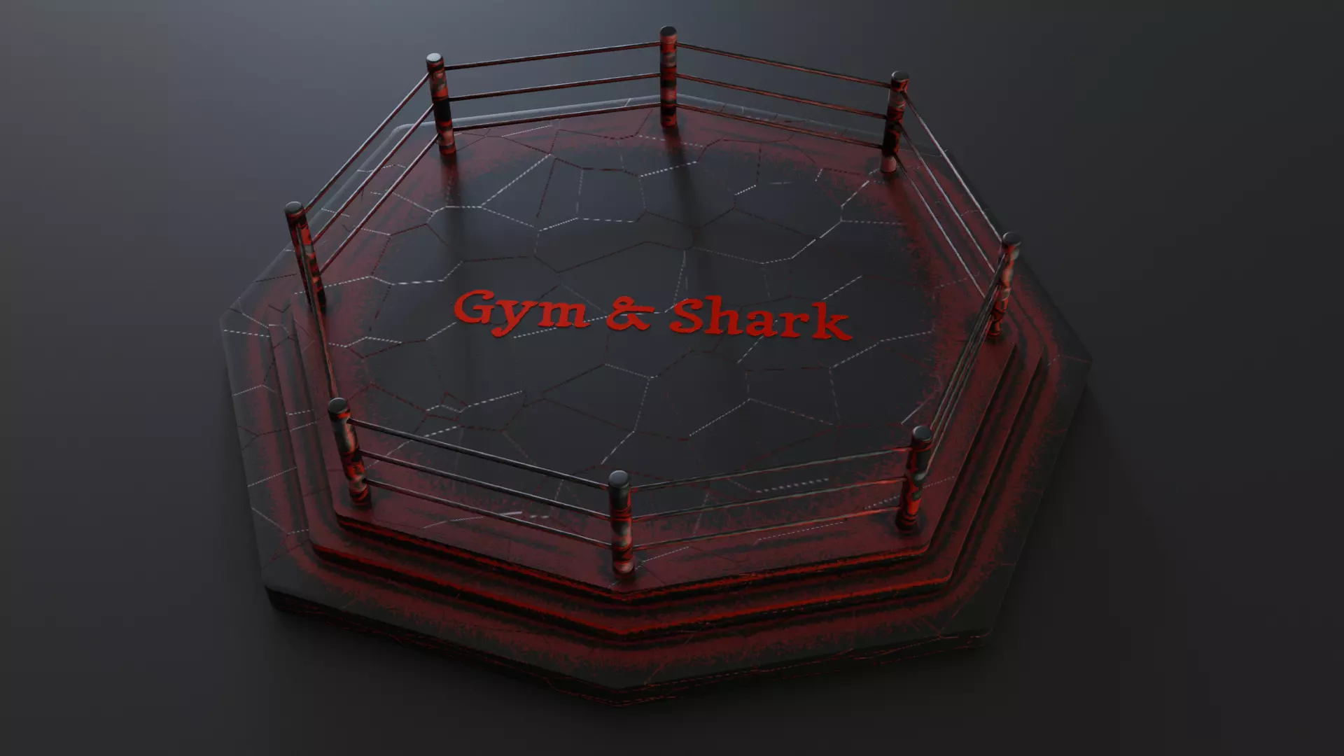 Hexagon Sports Ring 3D Model - Game Ready -Blender Asset 3D model