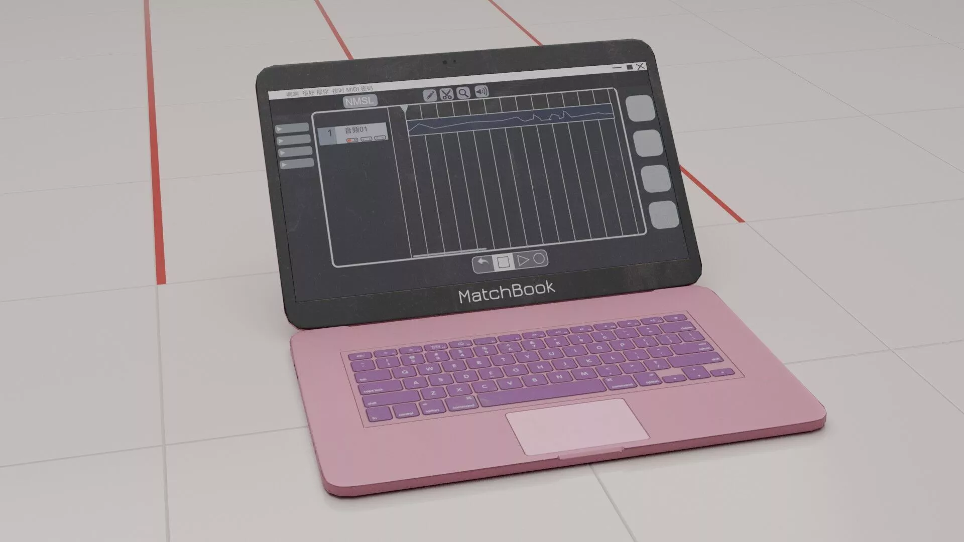 Pink Laptop Creative Office Notebook Free low-poly 3D model