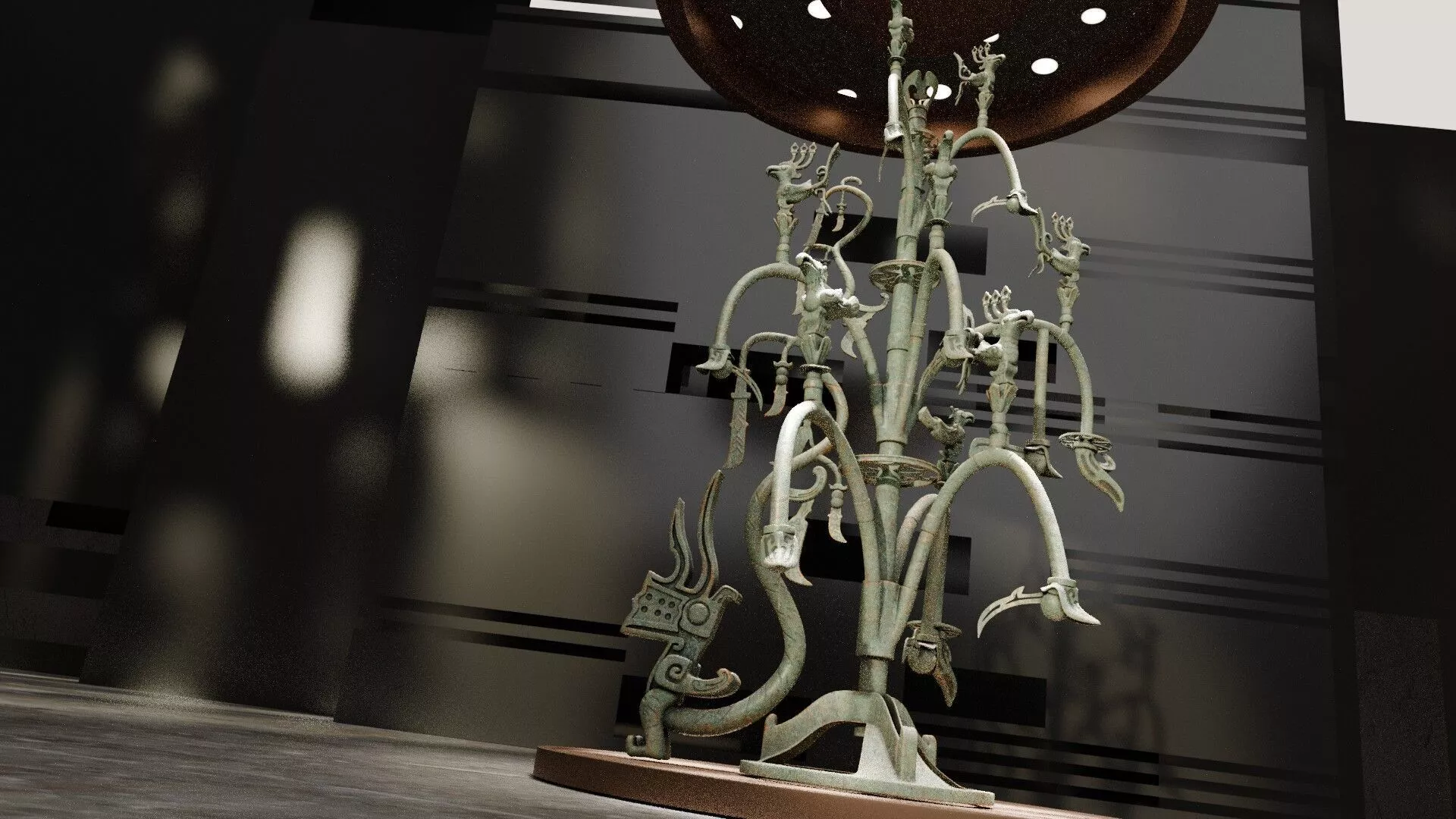 Bronze Divine Tree Exhibition Artifact Sculpture 3D model