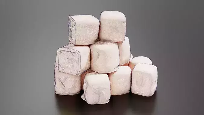 Sponge Candy Piece 3D print model 7