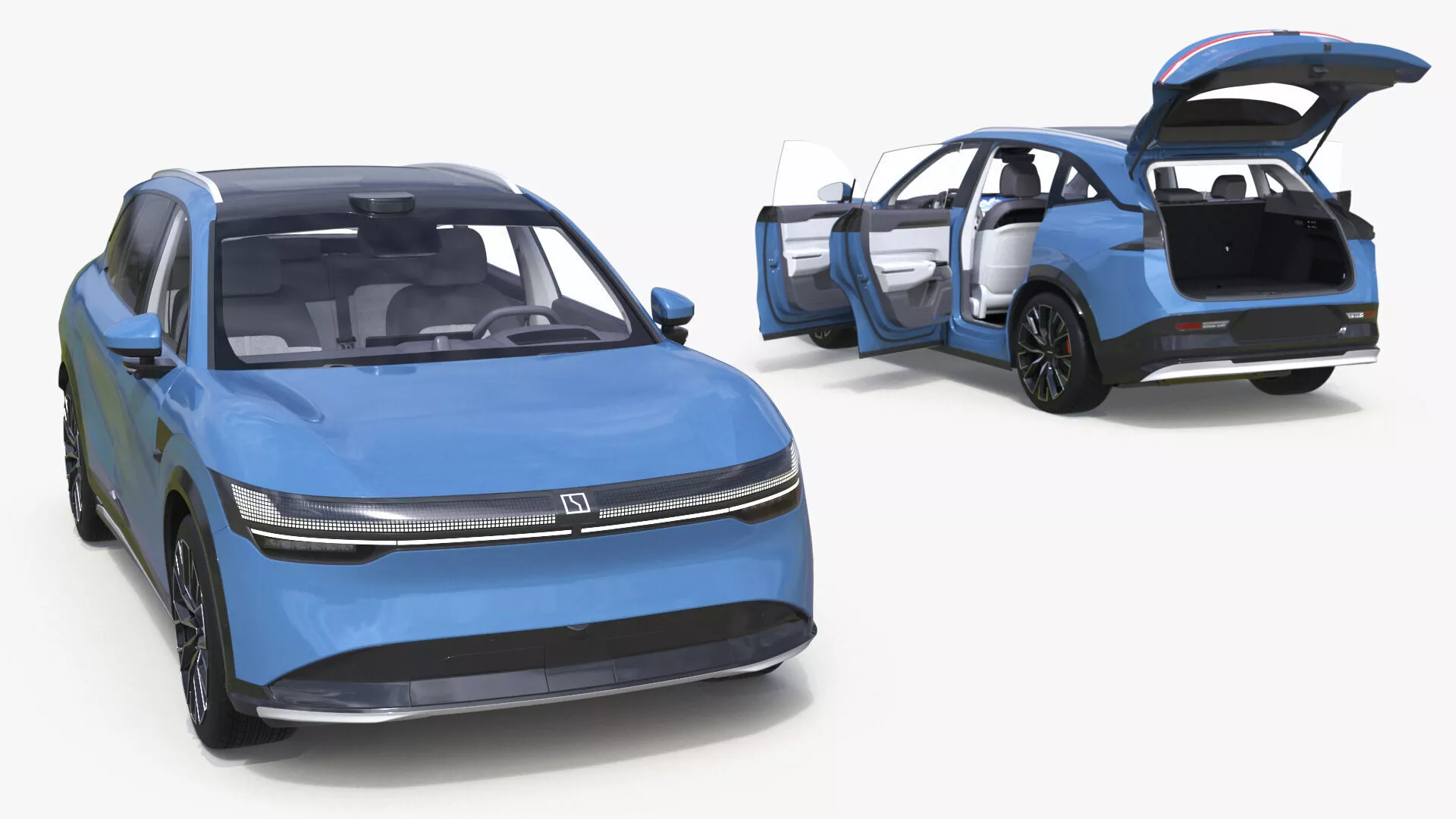 Zeekr 7X Modern Ocean Blue Crossover Rigged 3D model