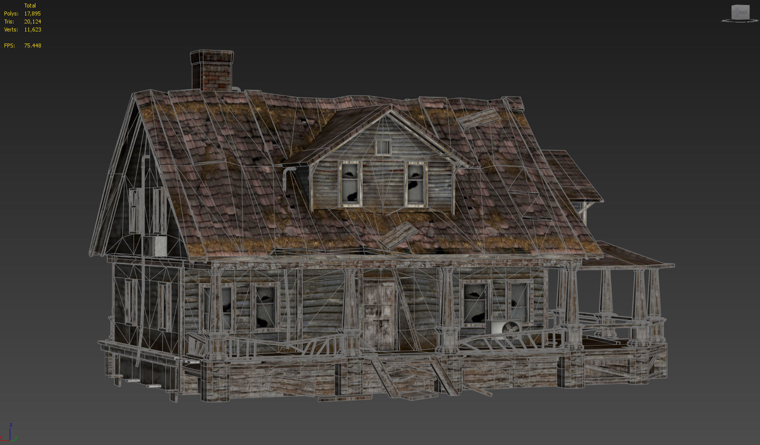 Old Abandoned House Low-poly 3D model_8