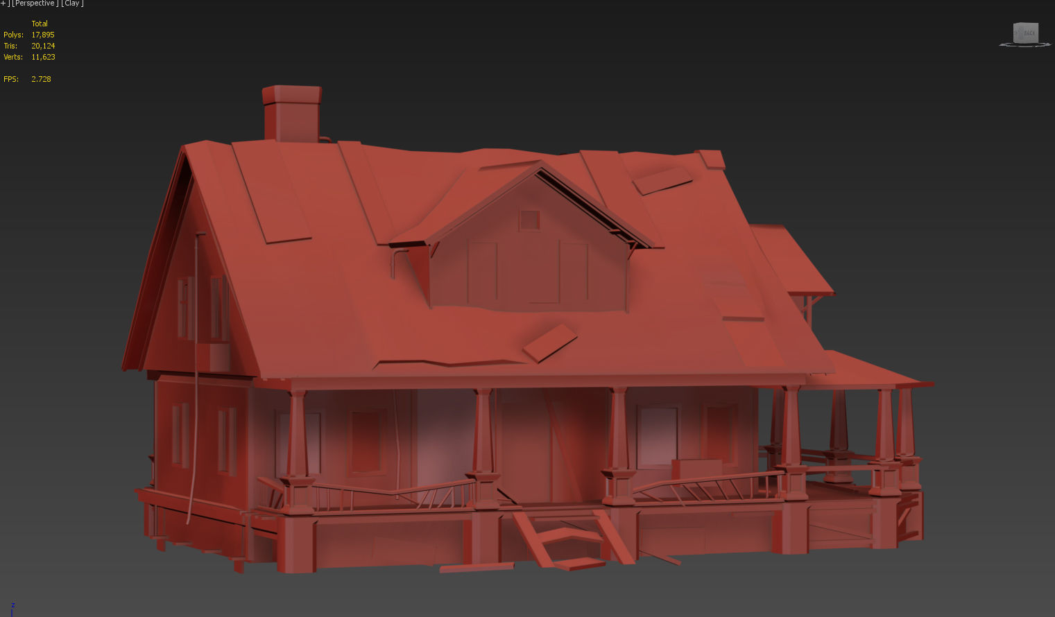 Old Abandoned House Low-poly 3D model_9