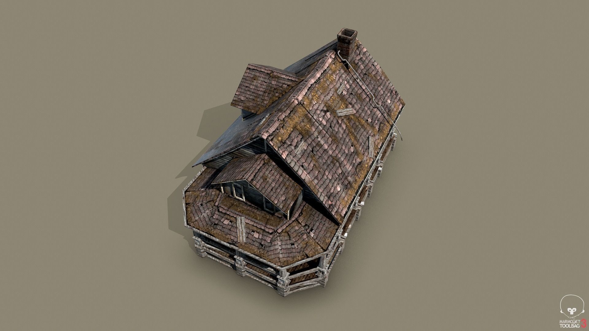 Old Abandoned House Low-poly 3D model_7