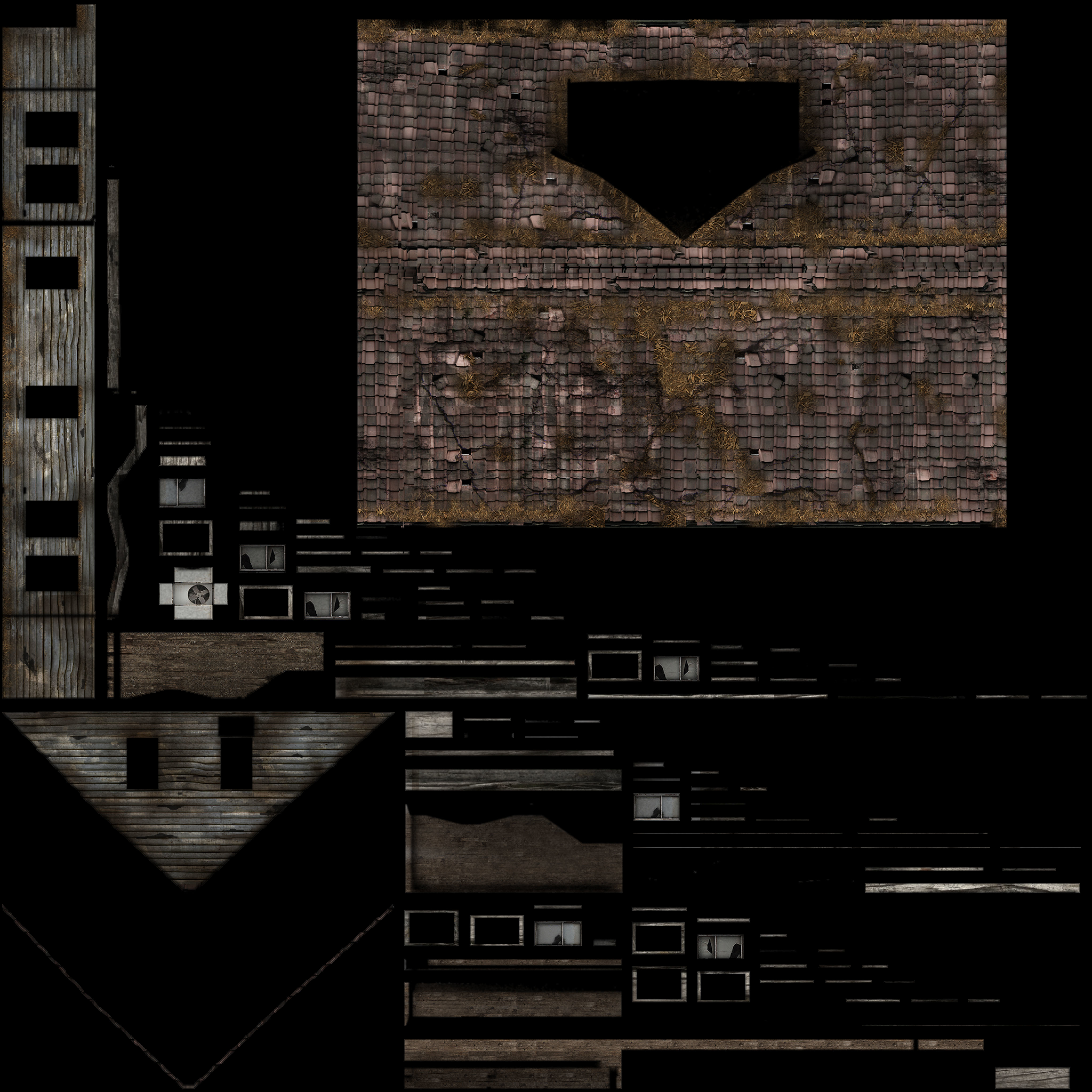 Old Abandoned House Low-poly 3D model_11