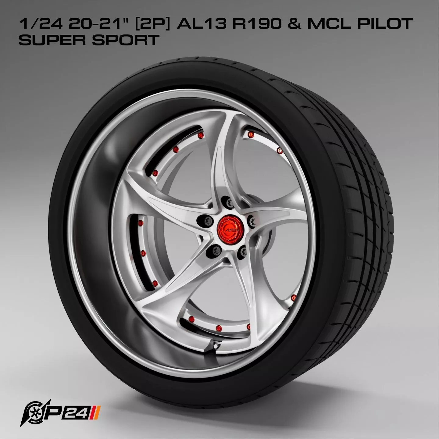 1-24th 20-21 inches 2P AL13 R190 and MCL Pilot Super Sport 3D print model
