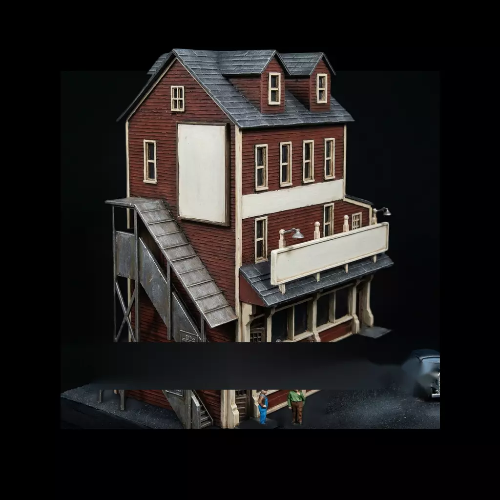 1-87 HO with External Stair Diorama Printable STL 3D print model