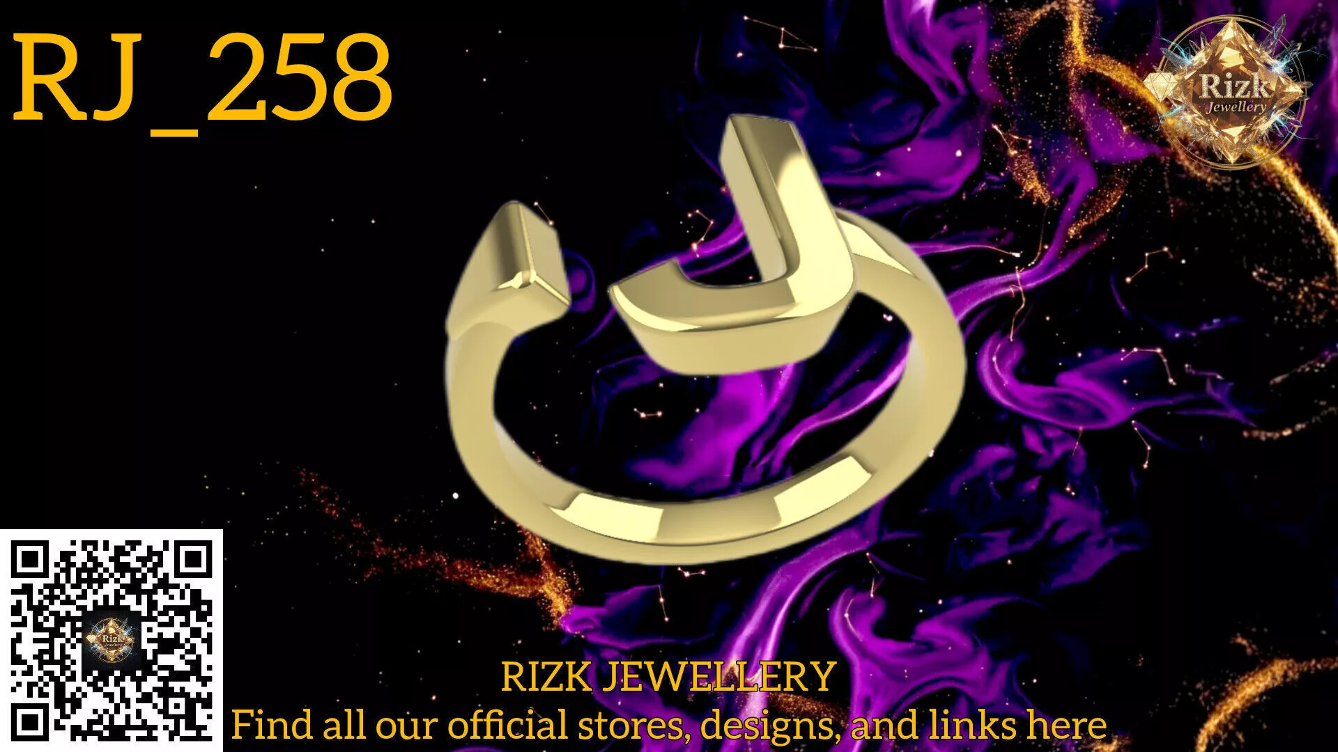 Initial Letter J Ring Style 4 Model RJ 258 3D print model
