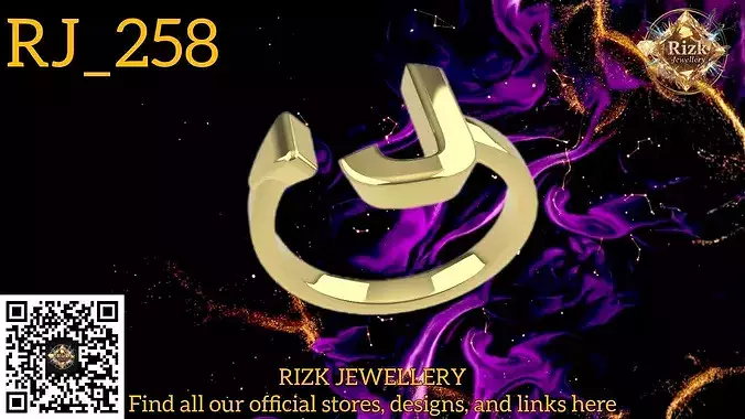 Initial Letter J Ring Style 4 Model RJ 258