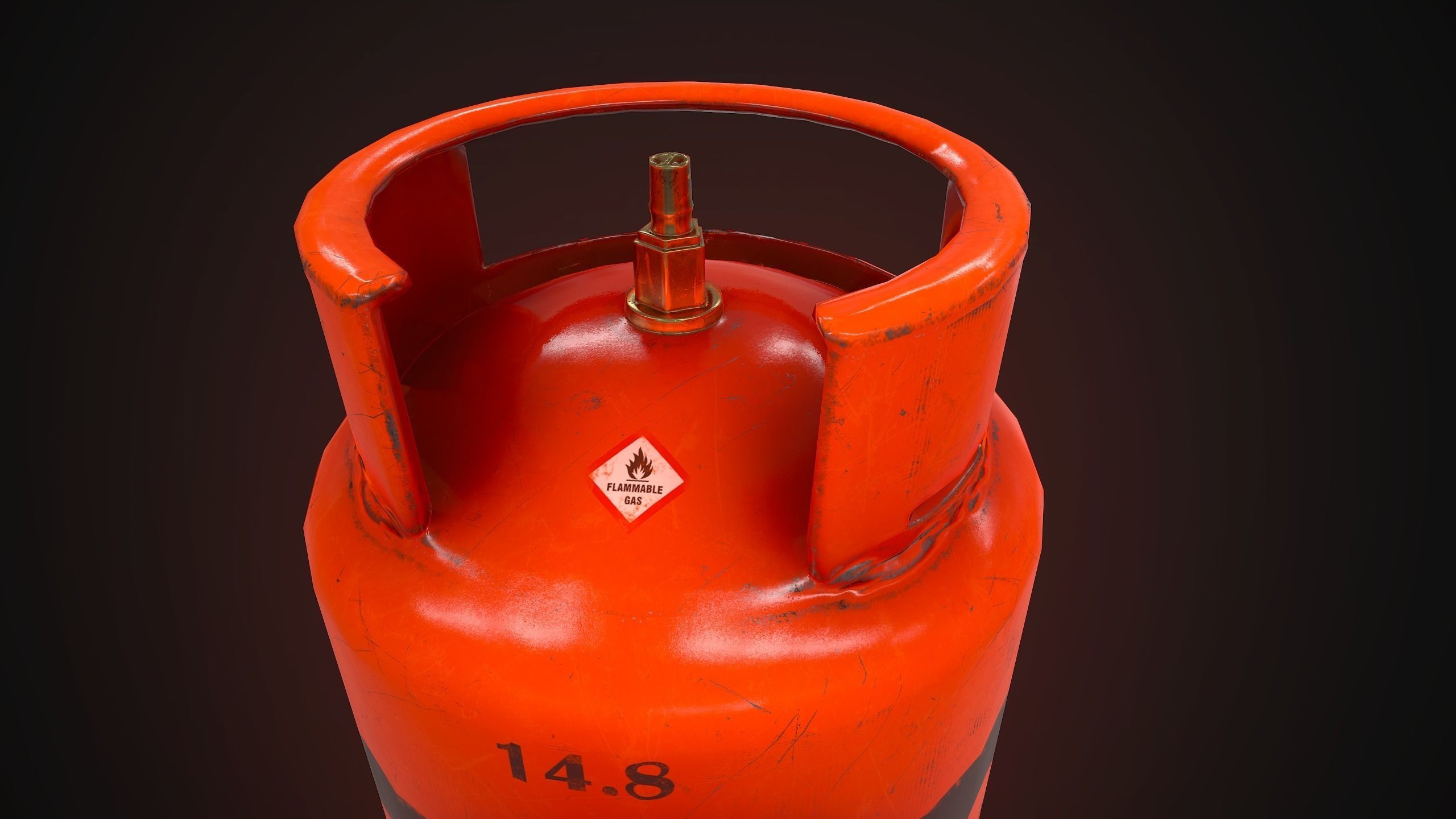 Gas Tank Low-poly 3D model_1