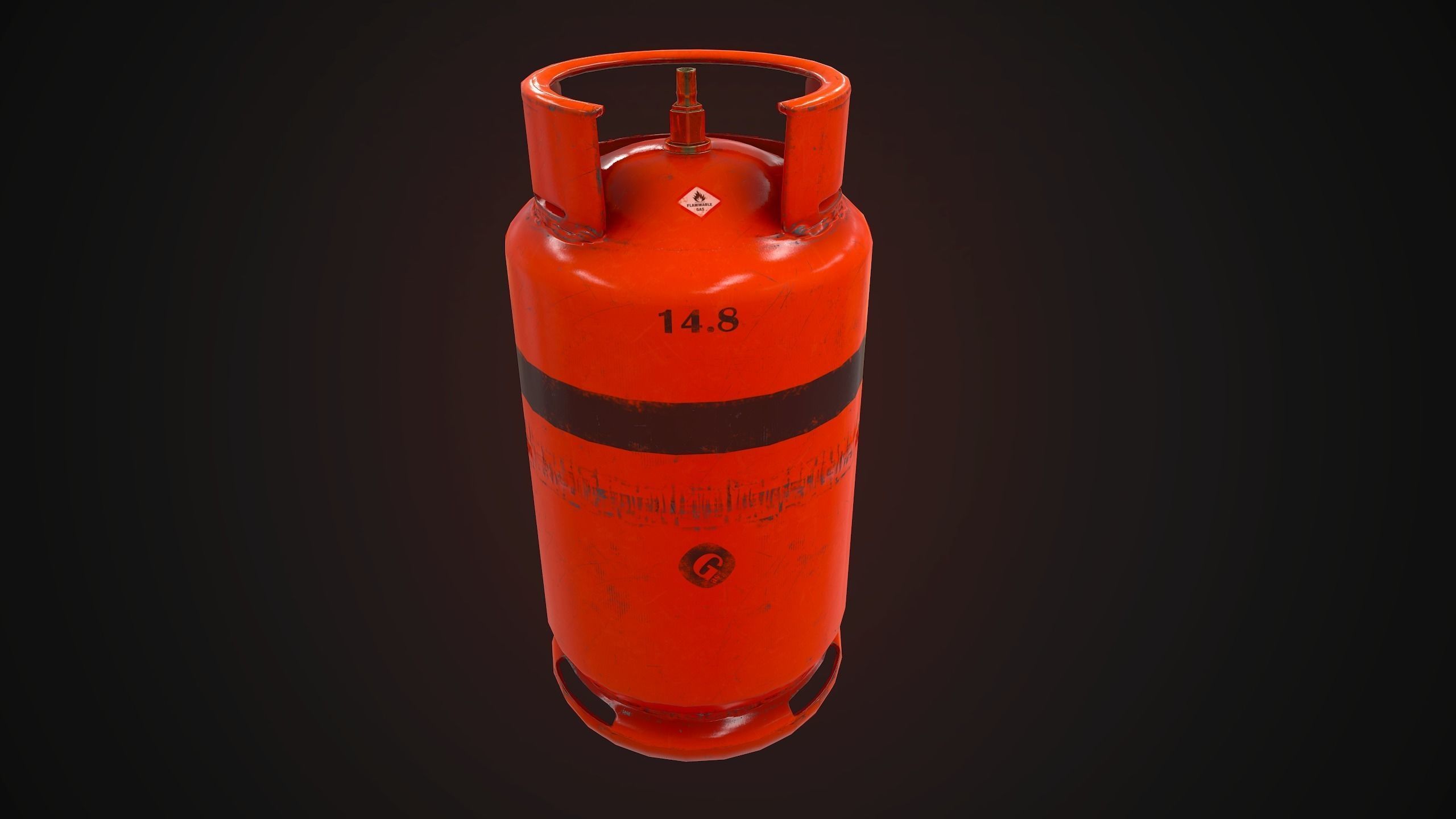 Gas Tank Low-poly 3D model_3
