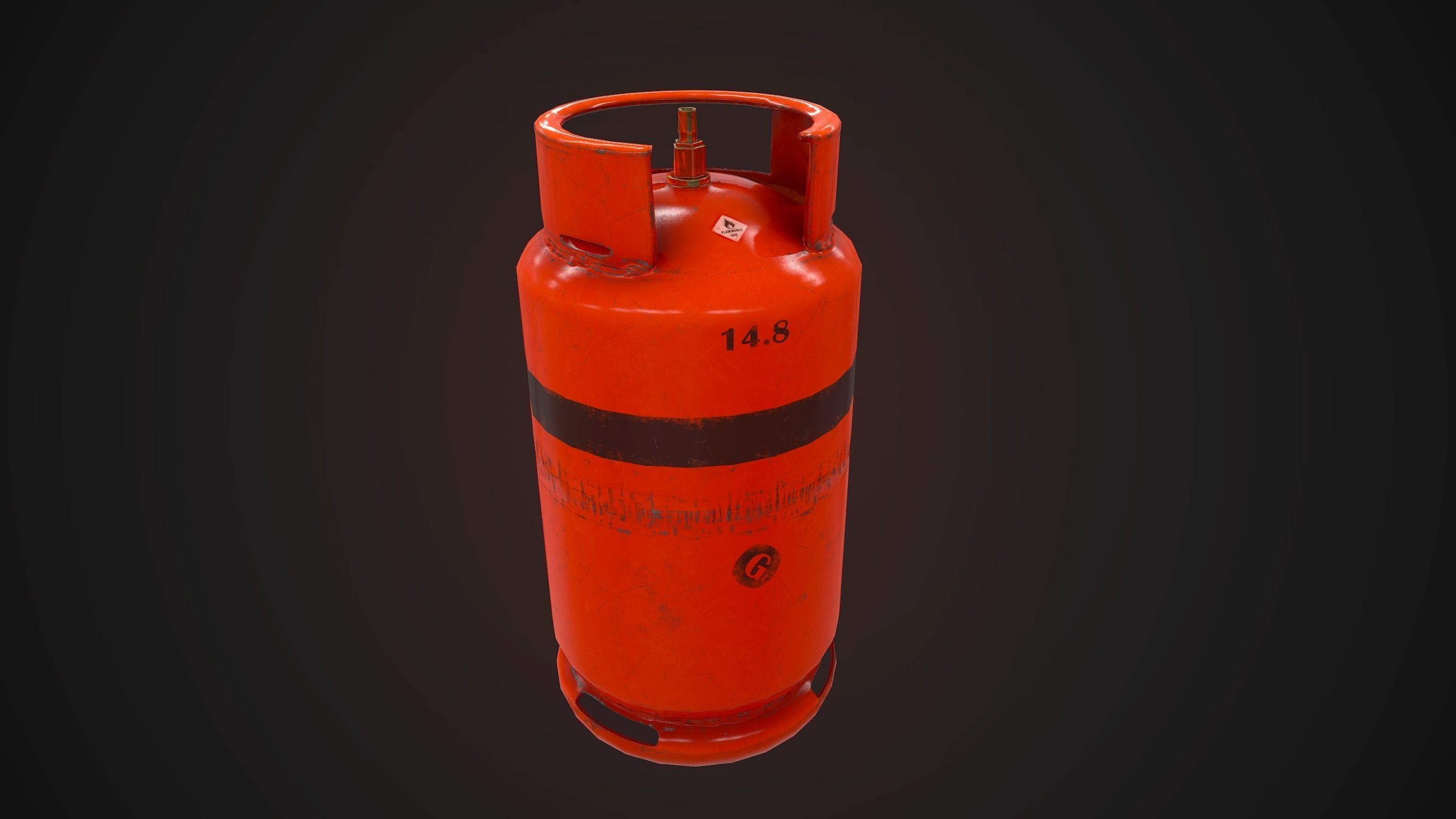 Gas Tank Low-poly 3D model_2