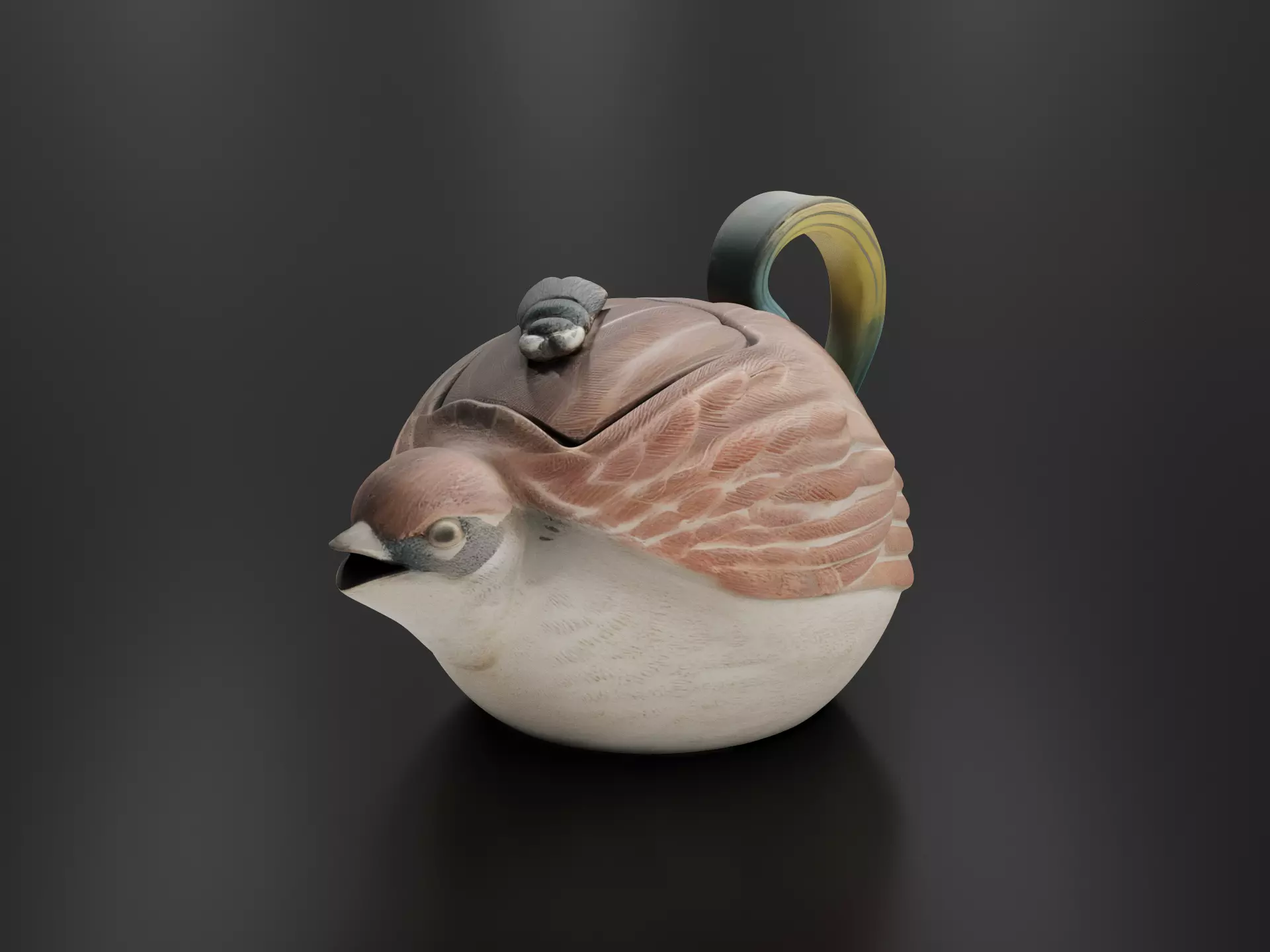 stoneware quail teapot 3D print model