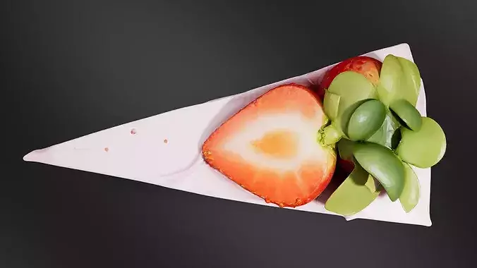 strawberry cake 3D print model 6