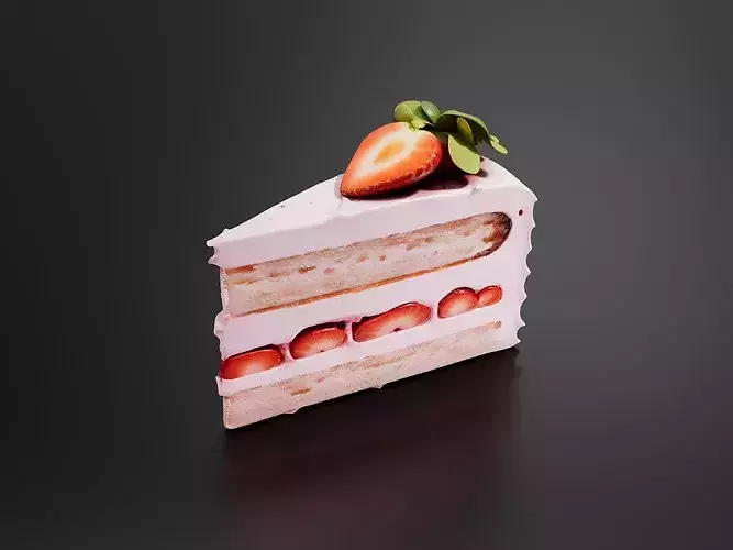 strawberry cake 3D print model