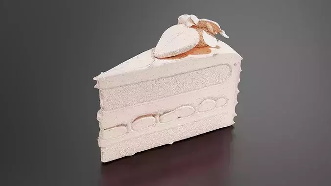 strawberry cake 3D print model 7